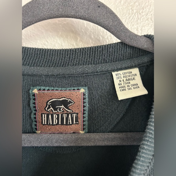 Vintage Habitat Eagle Embroidered Ribbed Crewneck Sweatshirt Size XL - Picture 5 of 7